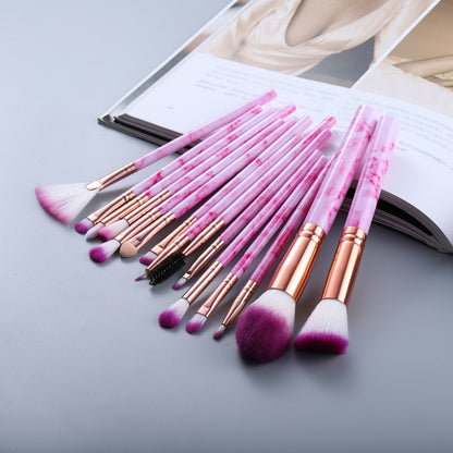 Ensemble de pinceaux de maquillage à motifs marbrés