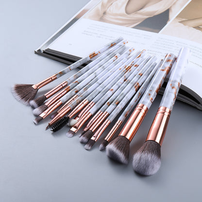 Ensemble de pinceaux de maquillage à motifs marbrés