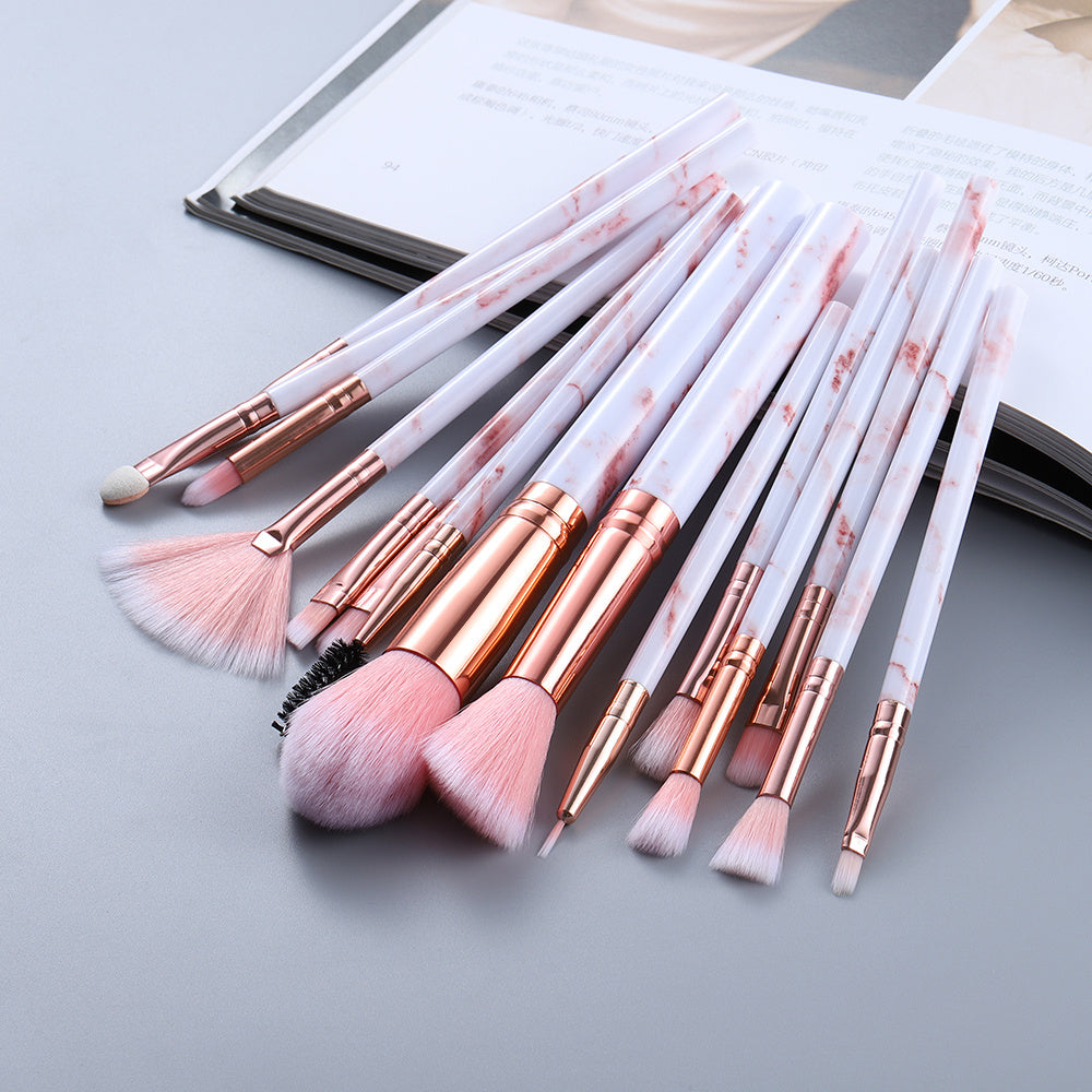 Ensemble de pinceaux de maquillage à motifs marbrés
